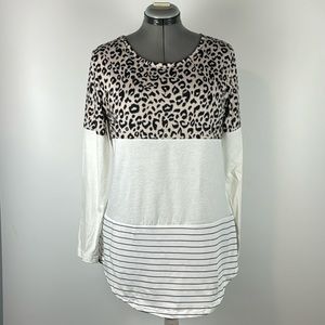 SHEROSA™️ Women's Size L Long Sleeve Colorblock Tunic